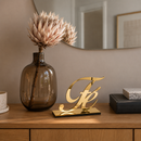 Palavra Decorativa Fé Espelhada Dourada | Decoração Luxo