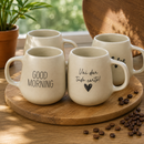 Jogo Caneca Bojuda Motivacional 260ml | Porcelana Acetinada