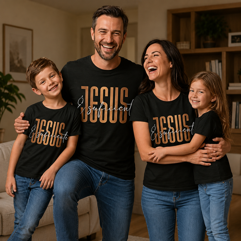 Camiseta Personalizada Família Jesus é o Suficiente