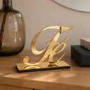 Palavra Decorativa Fé Espelhada Dourada | Decoração Luxo