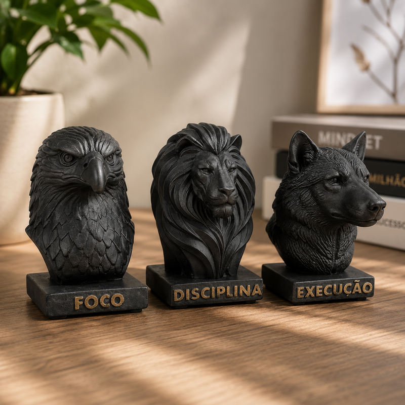 Trio Decorativo Motivação | Decoração Elegante Para Sala e Escritório
