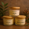 Kit 2 Velas Aromáticas Artesanais Premium 150g com Tampa de Madeira