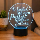 Luminária LED RGB O Senhor é Meu Pastor | Presente Cristão