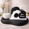 Decoração Cristã Ele Vive com Suporte para Vela | Ressurreição de Cristo