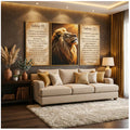Quadro Leão de Judá Salmos 91 e 23 | Decoração Cristã