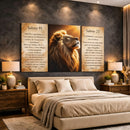 Quadro Leão de Judá Salmos 91 e 23 | Decoração Cristã