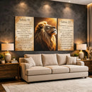 Quadro Leão de Judá Salmos 91 e 23 | Decoração Cristã