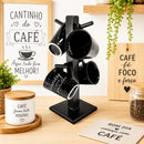 Jogo de Xícaras para Café com Frases Motivacionais e Suporte