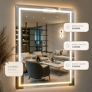 Espelho Decorativo LED Touch | Espelho com Iluminação para Maquiagem