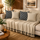 Manta Decorativa com Almofadas | Kit Aconchegante Para Sala e Quarto