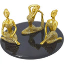 Conjunto Zen com Bandeja Espelhada | Kit Decorativo com 3 Estátuas