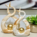 Enfeite Decorativo em Cerâmica | Kit com 2 Peças Modernas