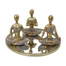 Conjunto Zen com Bandeja Espelhada | Kit Decorativo com 3 Estátuas