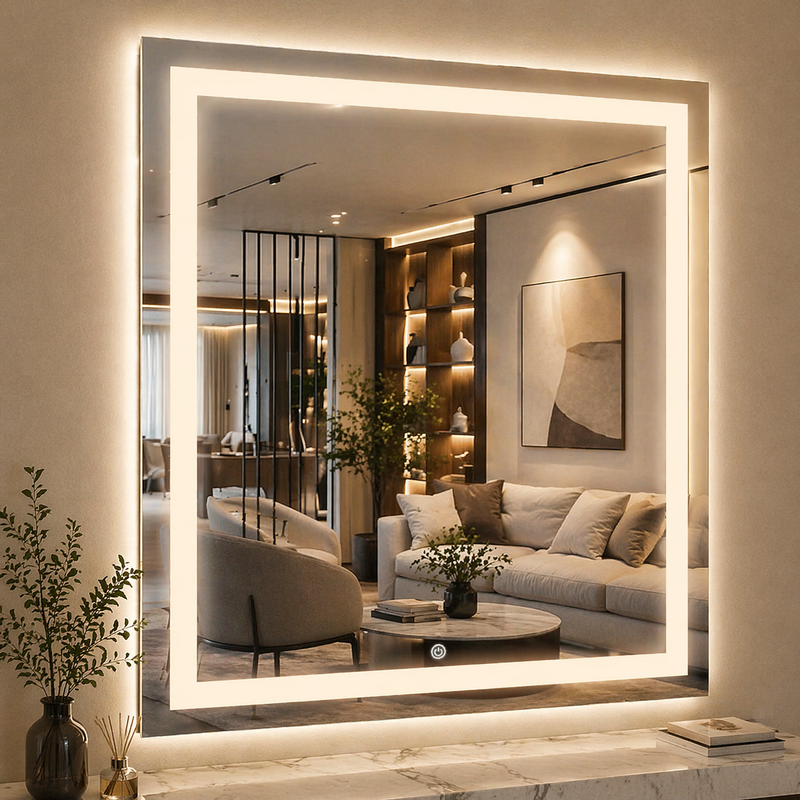 Espelho Decorativo LED Touch | Espelho com Iluminação para Maquiagem
